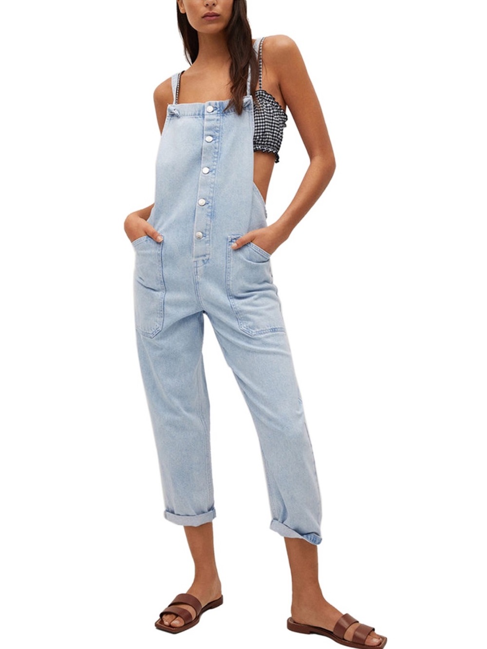 Mango
"Angela" Long Denim Dungaree Overalls. Size M. NWOT